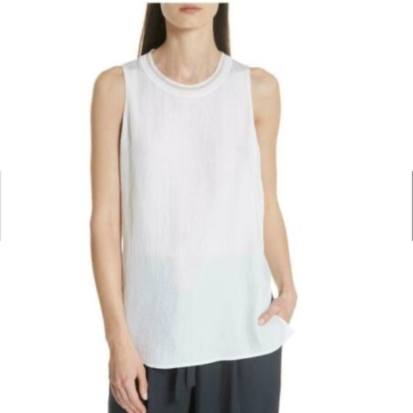 Vince Tops - NWT Vince White Sleeveless blouse MSRP $195